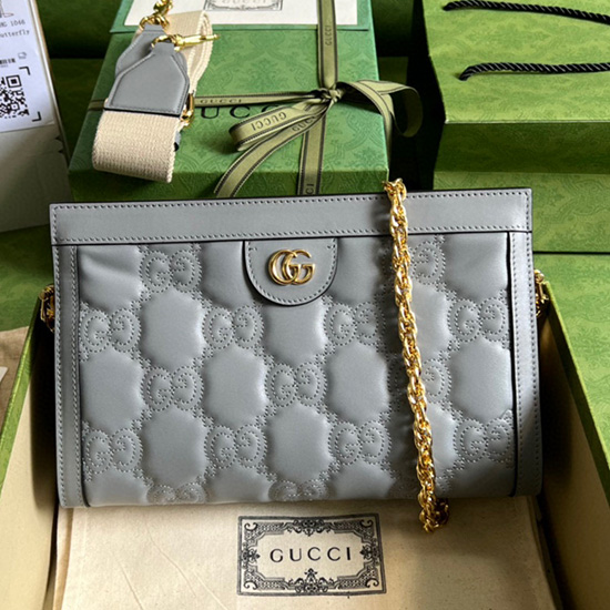 Gucci GG Matelasse leather small bag Grey 702200