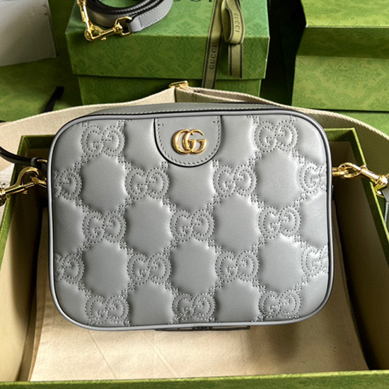 Gucci GG Matelasse leather small bag Grey 702234