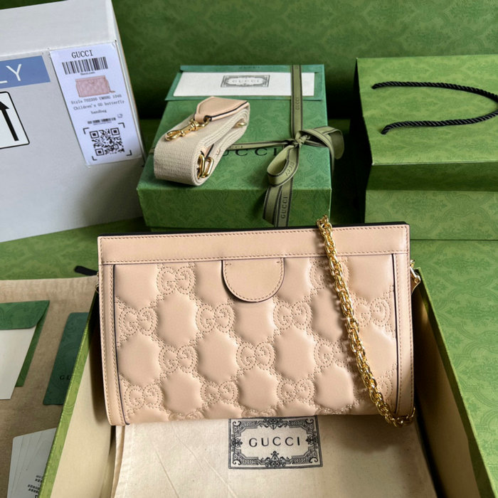 Gucci GG Matelasse leather small bag Pink 702200