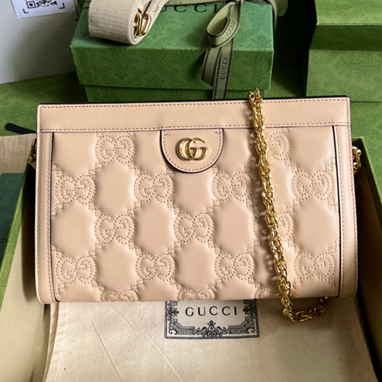 Gucci GG Matelasse leather small bag Pink 702200