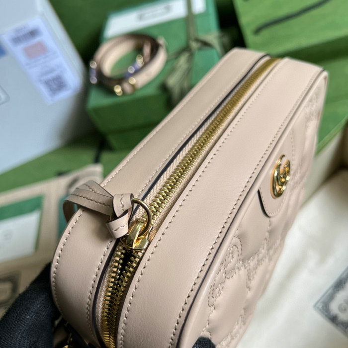 Gucci GG Matelasse leather small bag Pink 702234