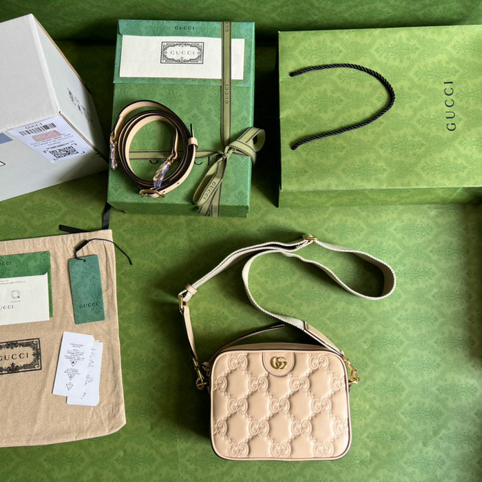 Gucci GG Matelasse leather small bag Pink 702234