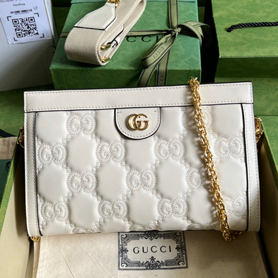 Gucci GG Matelasse leather small bag White 702200