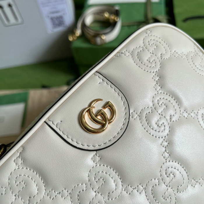 Gucci GG Matelasse leather small bag White 702234
