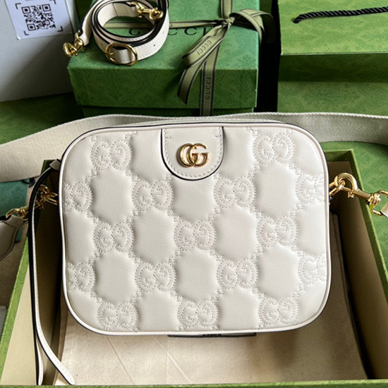Gucci GG Matelasse leather small bag White 702234