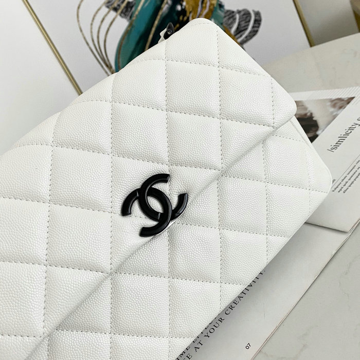 Chanel Flap Bag White AS2303