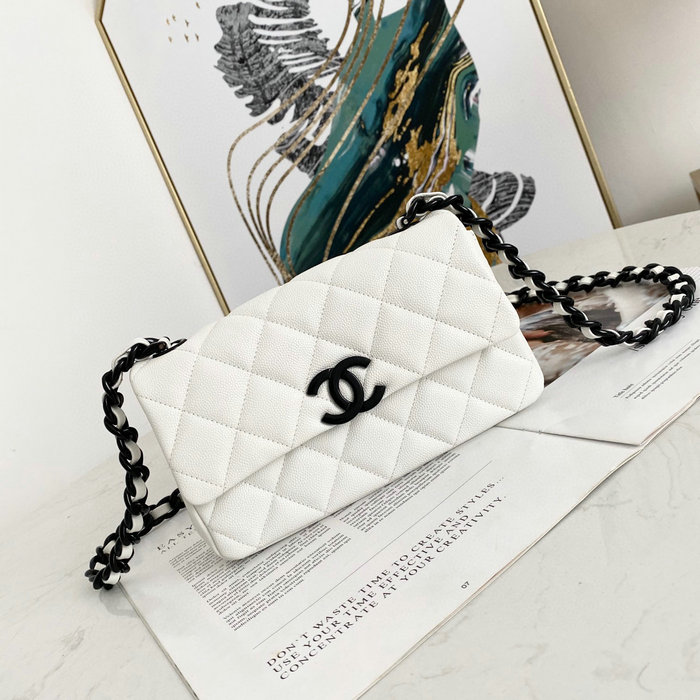 Chanel Small Flap Bag White AS2302