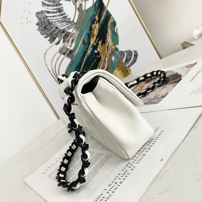 Chanel Small Flap Bag White AS2302