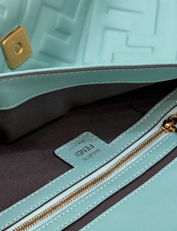 Fendi Baguette Leather Bag Light Blue F0192