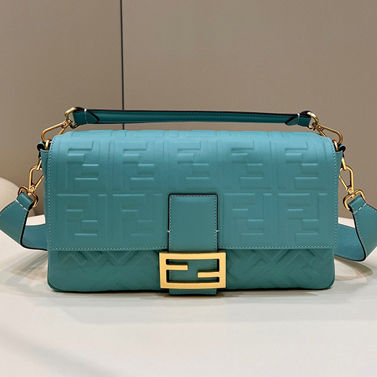 Fendi Baguette Leather Bag Light Blue F0192