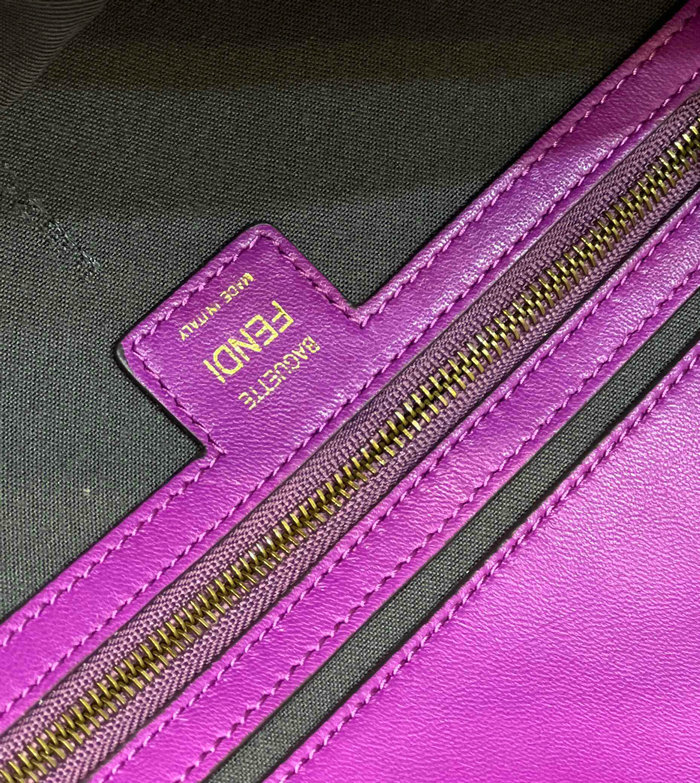 Fendi Baguette Leather Bag Purple F0192