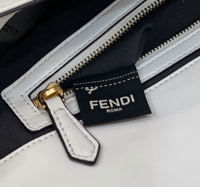 Fendi Baguette Leather Bag White F0192