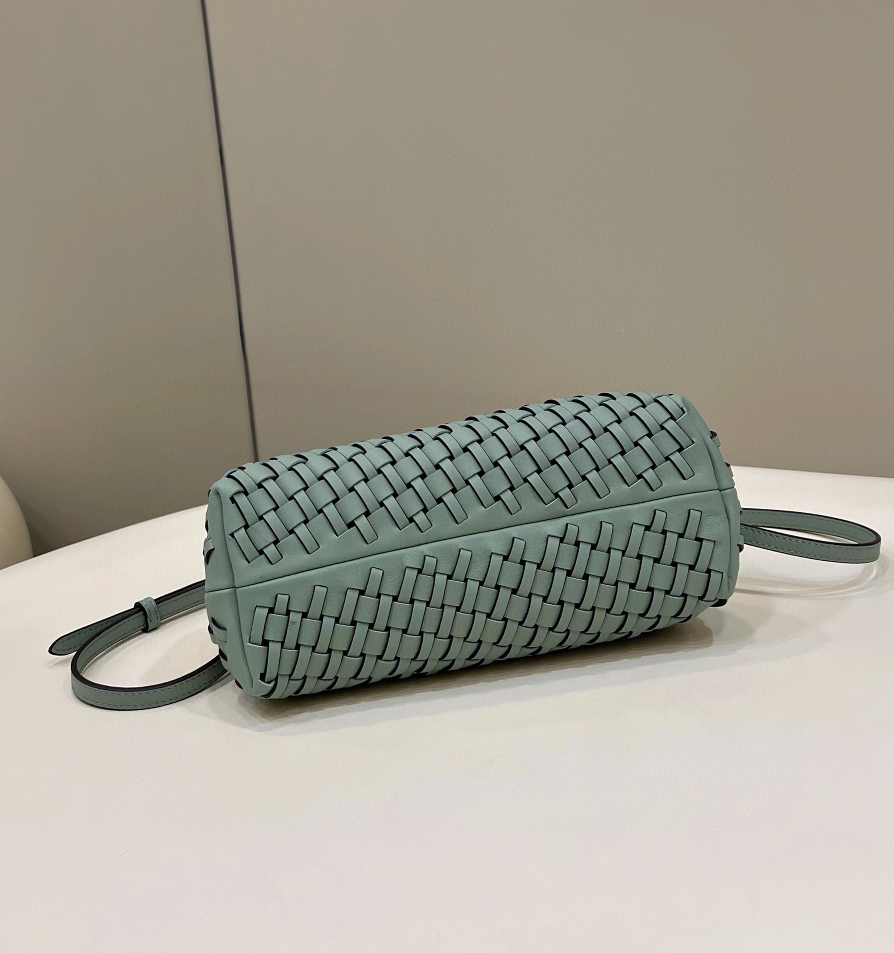 Fendi First Small braided leather bag Green F80103