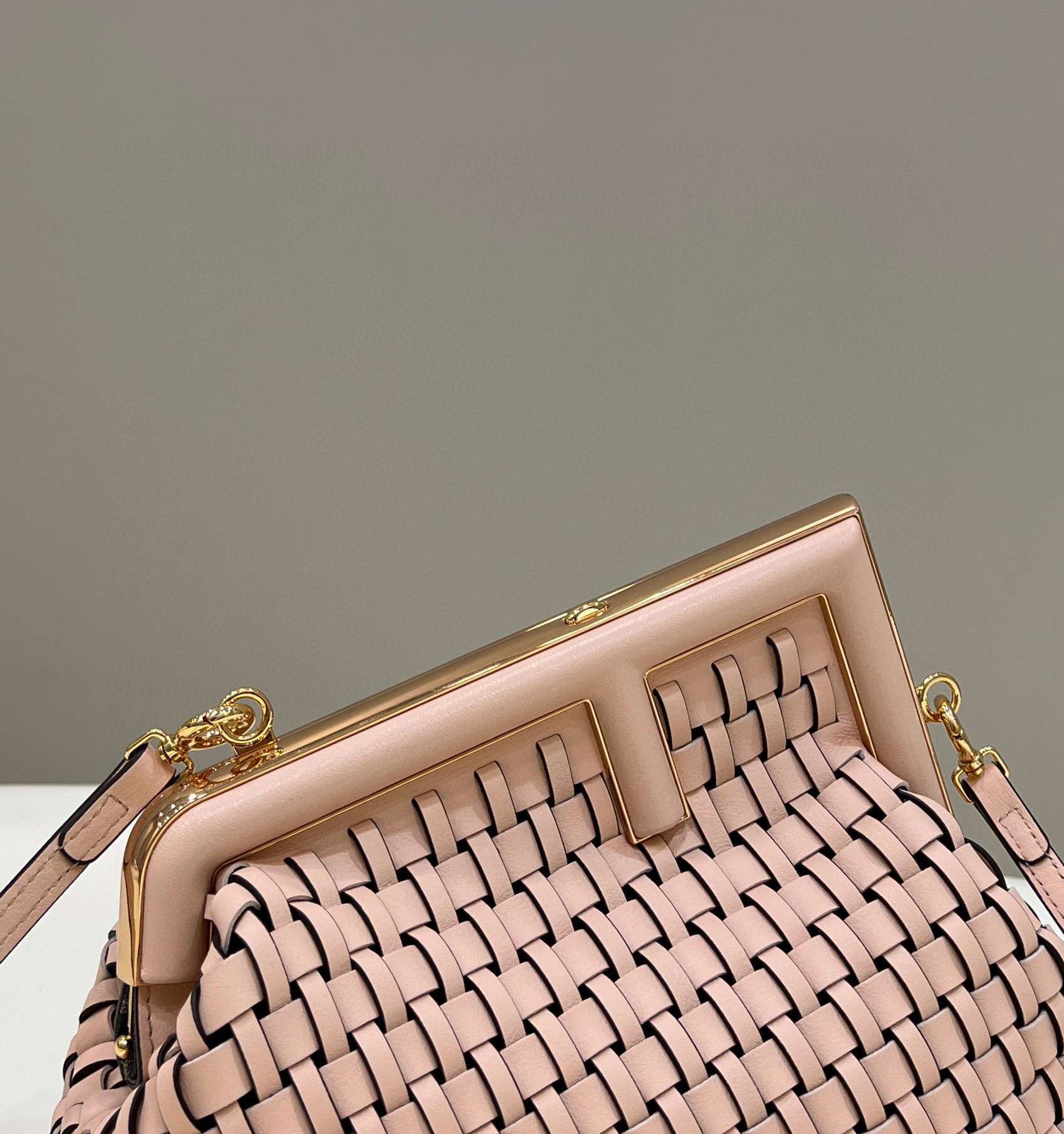 Fendi First Small braided leather bag Pink F80103