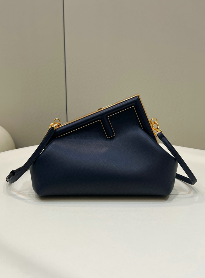 Fendi First small leather bag Navy F80018