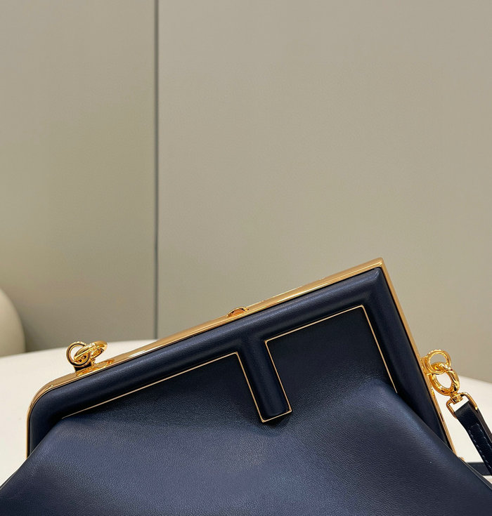 Fendi First small leather bag Navy F80018