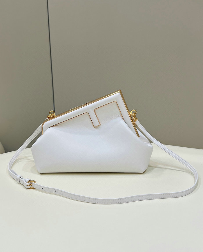 Fendi First small leather bag White F80018