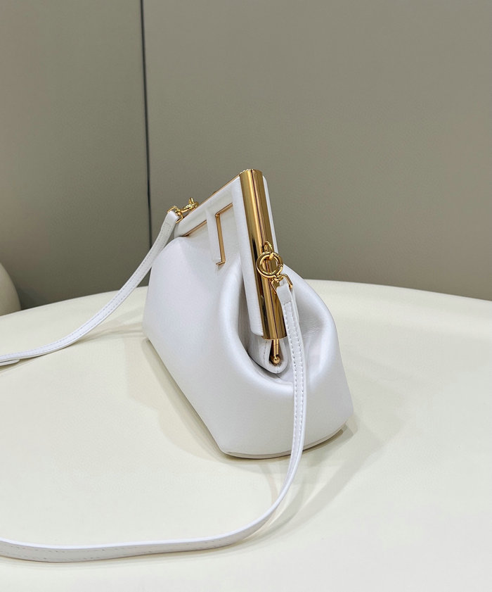 Fendi First small leather bag White F80018