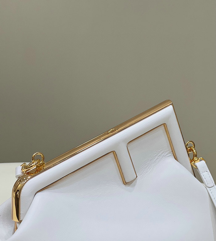 Fendi First small leather bag White F80018