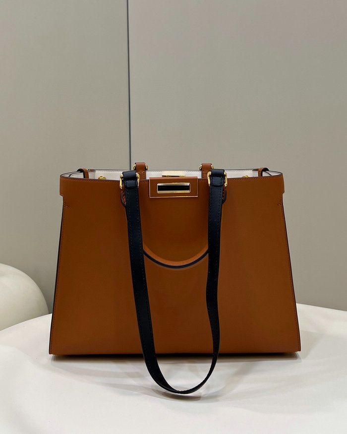 Fendi Peekaboo Small X Tote Bag Brown F8539