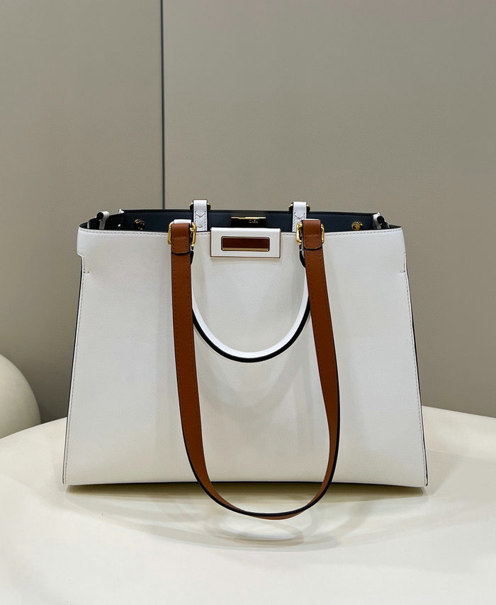 Fendi Peekaboo Small X Tote Bag White F8539