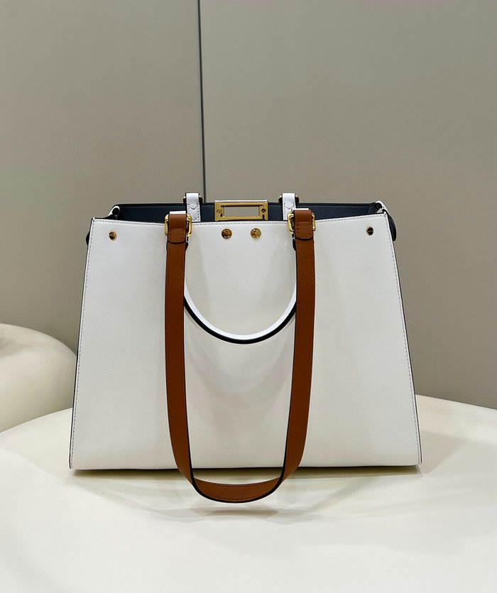 Fendi Peekaboo Small X Tote Bag White F8539