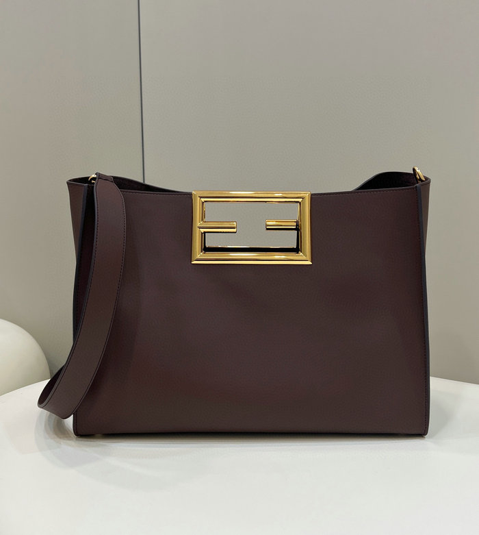 Fendi Way Tote Bag Burgundy F8506