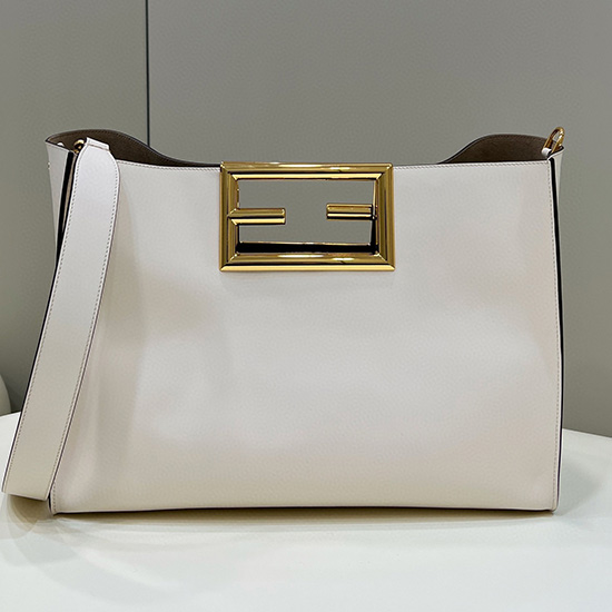 Fendi Way Tote Bag White F8506