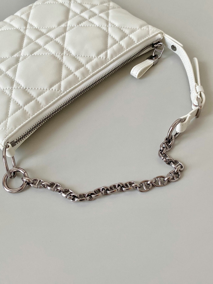 Mini Dior Caro Tulip Bag White S5139