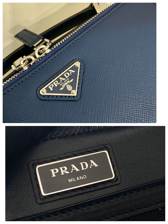 Prada Brique Saffiano leather bag Blue 2VH069