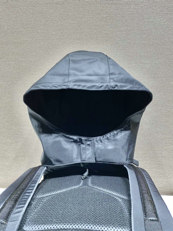 Prada Re-Nylon and Saffiano leather backpack with hood 2VZ135