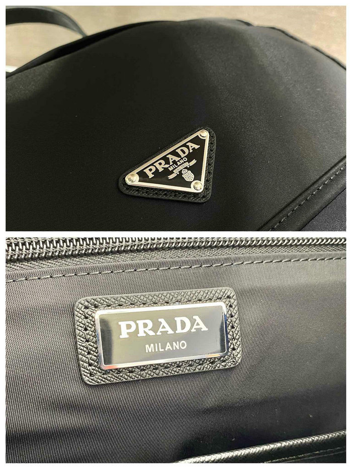 Prada Re-Nylon and Saffiano leather backpack with hood 2VZ135