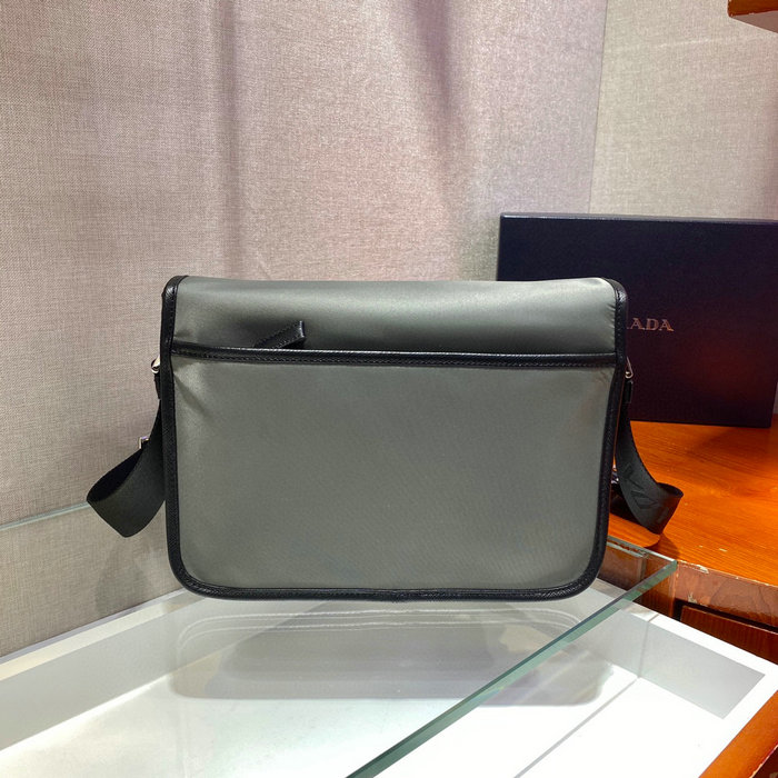 Prada Re-Nylon and Saffiano leather shoulder bag Grey 2VD769