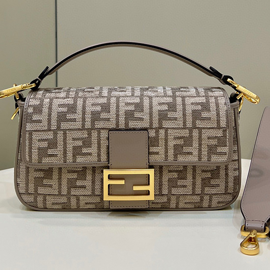 Fendi Baguette tapestry fabric bag Beige F8579