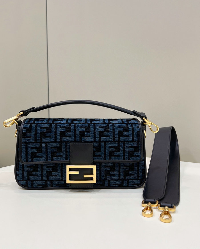 Fendi Baguette tapestry fabric bag Blue F8579