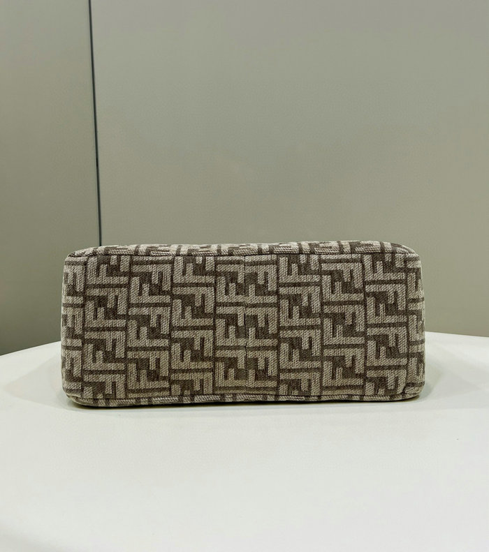 Fendi O'Lock Zip tapestry fabric bag Beige F8580