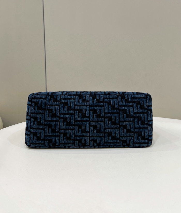Fendi O'Lock Zip tapestry fabric bag Blue F8580