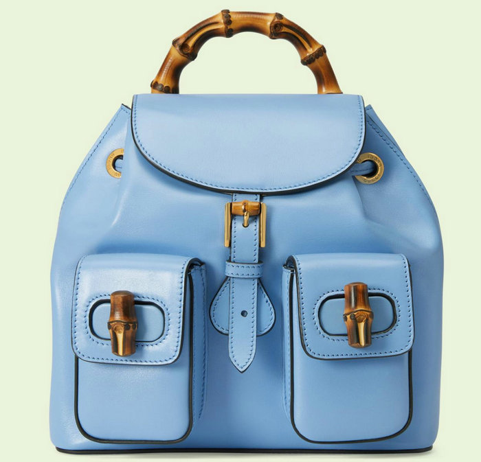 Gucci Bamboo small backpack Blue 702101