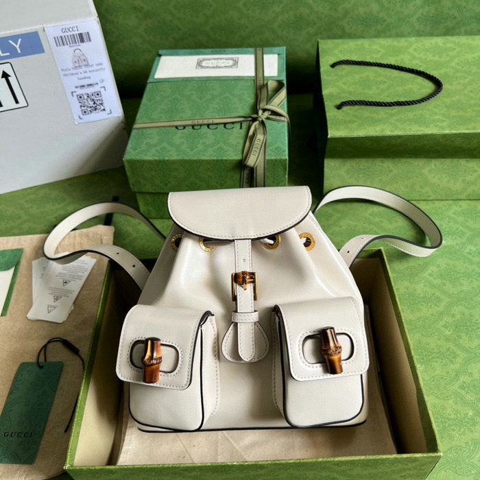 Gucci Bamboo small backpack White 702101