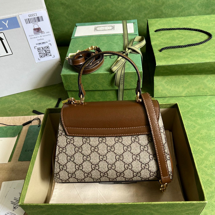 Gucci GG Supreme Horsebit 1955 top handle bag Beige 703848