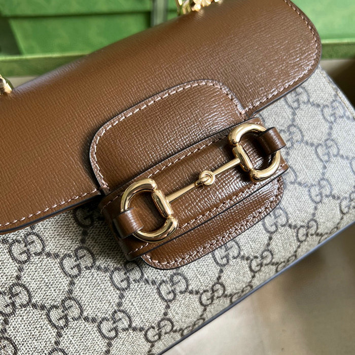 Gucci GG Supreme Horsebit 1955 top handle bag Beige 703848