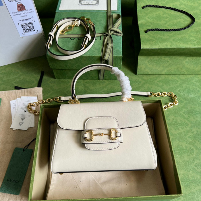 Gucci Horsebit 1955 top handle bag White 703848