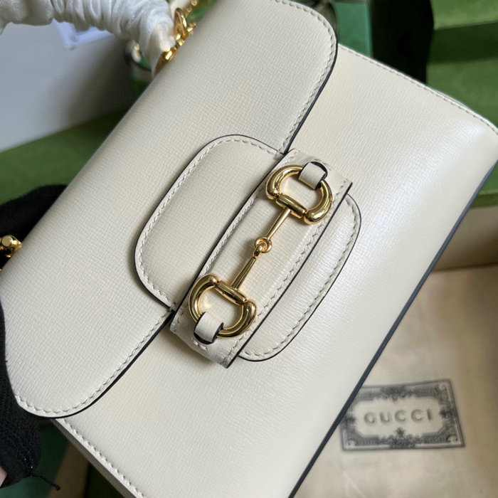 Gucci Horsebit 1955 top handle bag White 703848