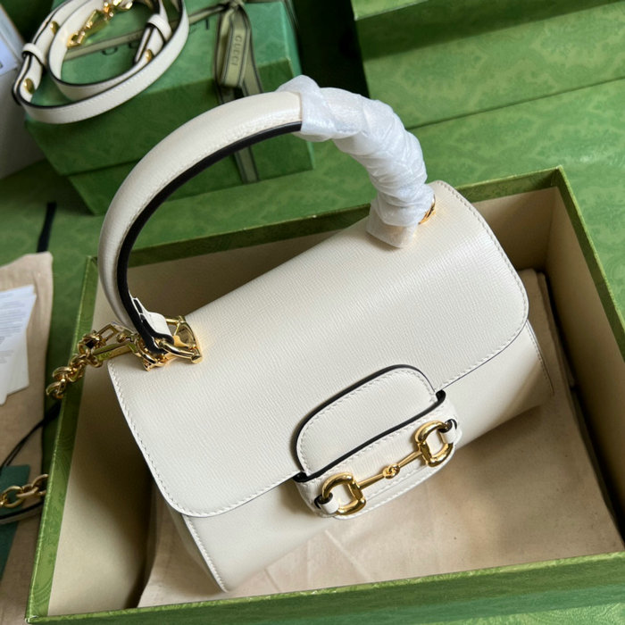 Gucci Horsebit 1955 top handle bag White 703848