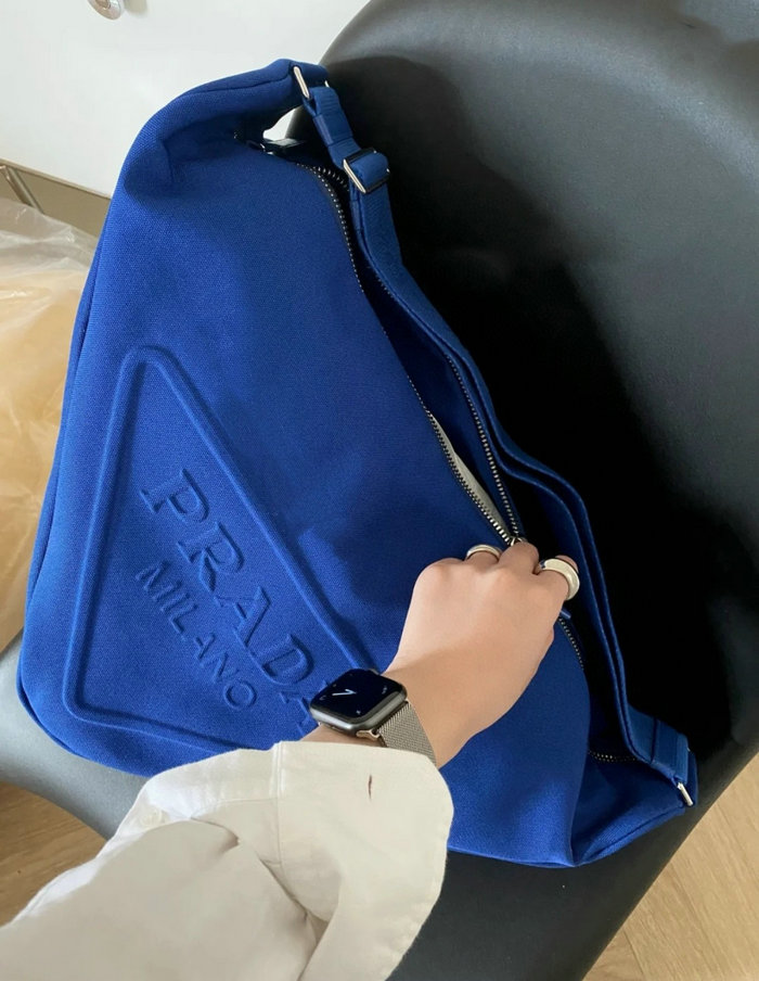 Prada Canvas Triangle Bag Blue 2VY007