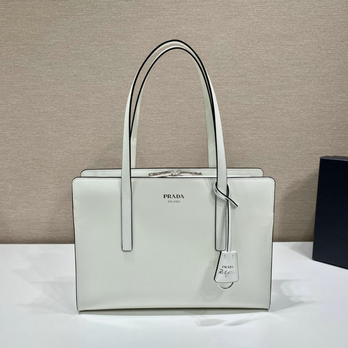 Prada Re-Edition 1995 brushed-leather medium handbag White 1BA350