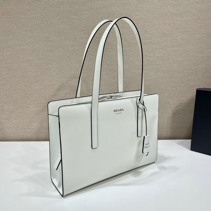 Prada Re-Edition 1995 brushed-leather medium handbag White 1BA350