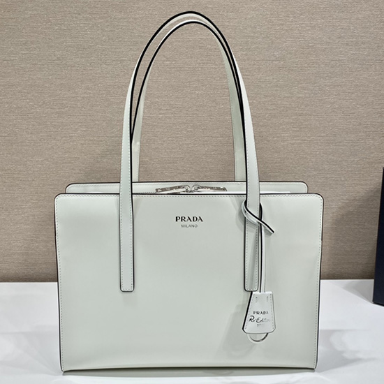 Prada Re-Edition 1995 brushed-leather medium handbag White 1BA350