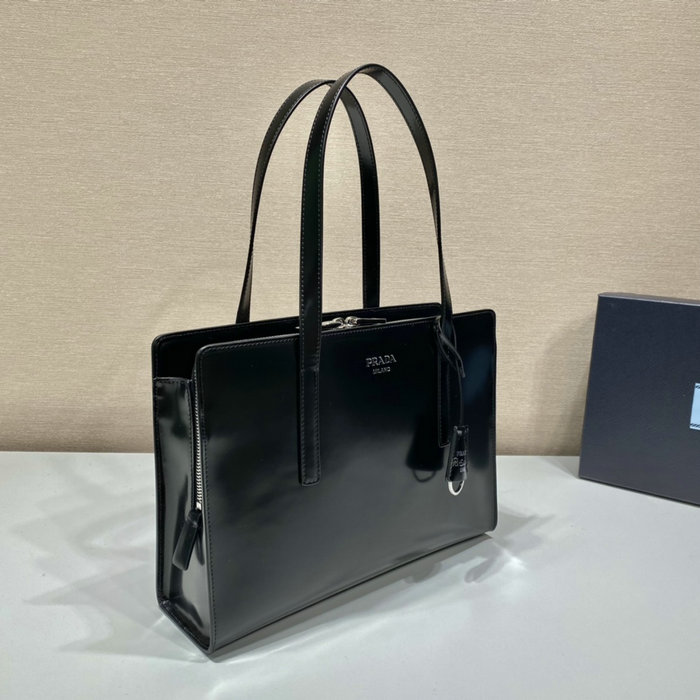 Prada Re-Edition 1995 brushed-leather medium handbag Black 1BA350