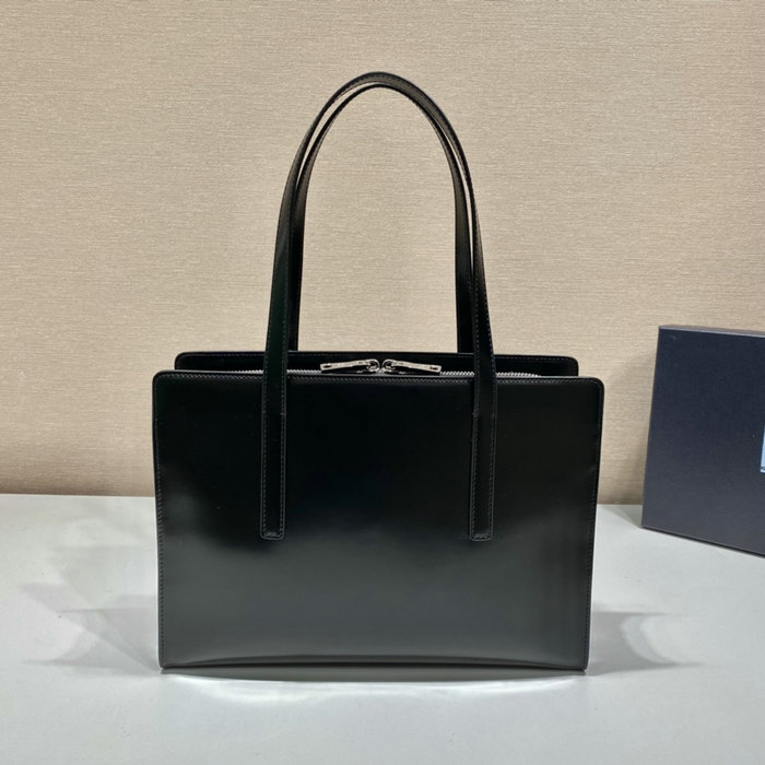 Prada Re-Edition 1995 brushed-leather medium handbag Black 1BA350